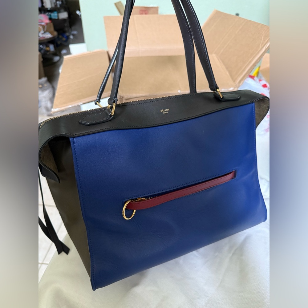 Celine  the ring calfskin tricolor navy olive black retails $2550